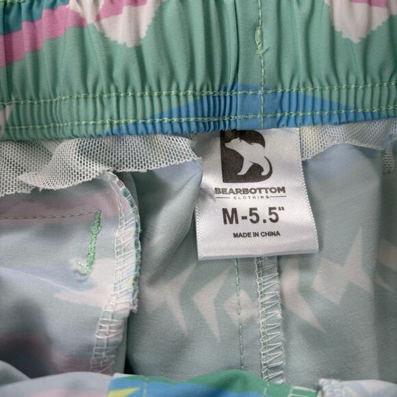 Bear Bottom Swim Trunks Mens Size Medium Aztec 5.5” Inseam Summer Beach Swim - Picture 2 of 7